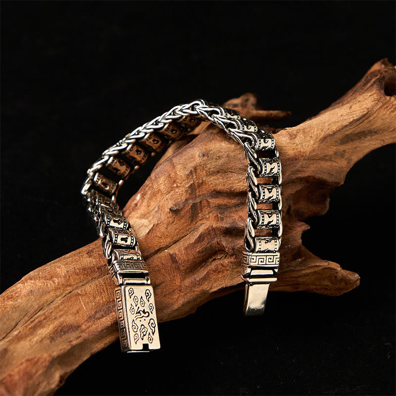 Buddha Stones Tibetan Auspicious Clouds Copper Om Mani Padme Hum Peace Metal Bracelet - image 2