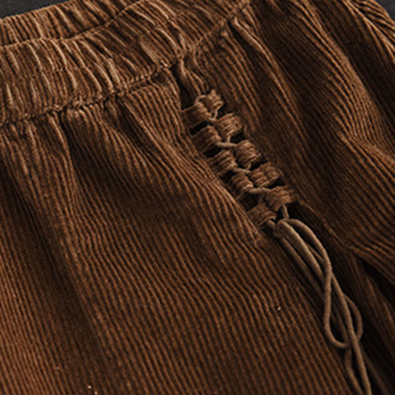 Buddha Stones Women's Plain Cotton Corduroy 7-8 Length Skirt With Pockets - image 11