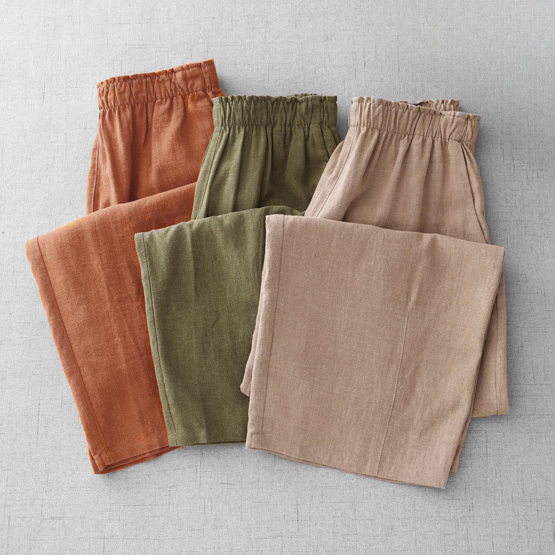 Buddha Stones Casual Plain Rope Women's Cotton 7-8 Length Pants With Pockets - image 0