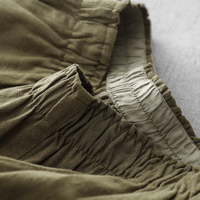 Buddha Stones Casual Plain Rope Women's Cotton 7-8 Length Pants With Pockets - image 3