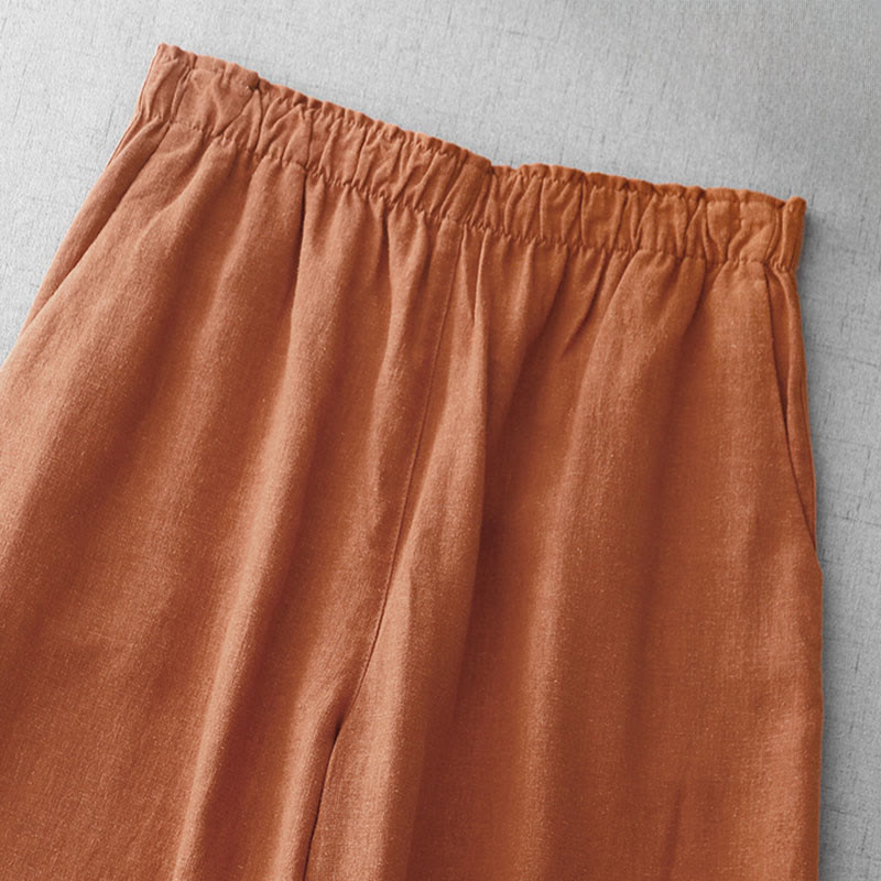Buddha Stones Casual Plain Rope Women's Cotton 7-8 Length Pants With Pockets - image 10