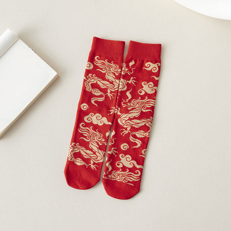 Buddha Stones Casual Red Dragon Cotton Quarter Men Women Unisex Socks - Dragon - One Size Fits Most (US 3.5-10.5,EU 36–44,UK/AU 3.5-10.5,Asia 23–28 cm) - image 5