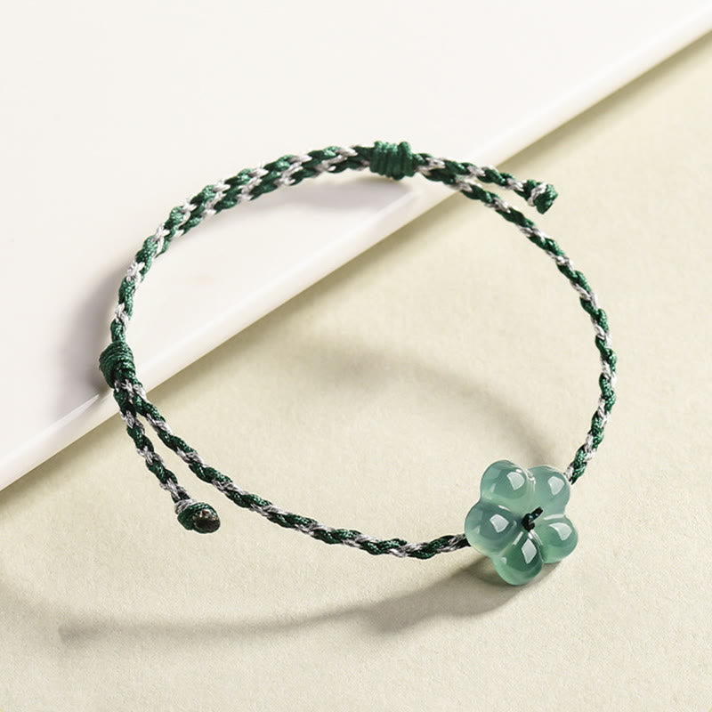 Buddha Stones Natural Flower Jade Hand-Woven Prosperity Bracelet - image 3
