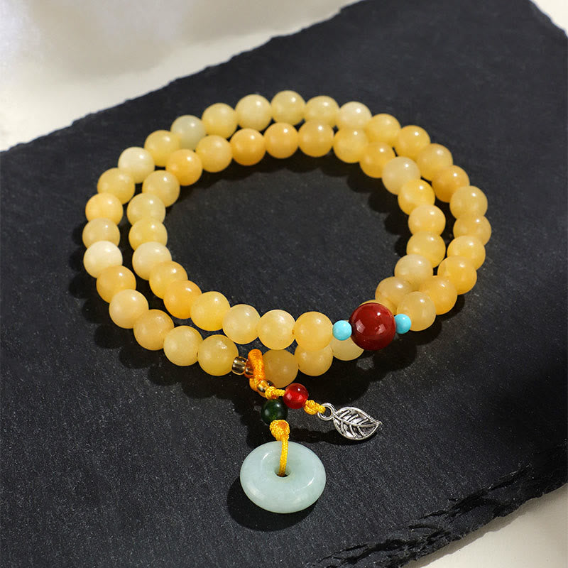 Buddha Stones Topaz Peace Buckle Double Wrap Design Wealth Bracelet - image 2