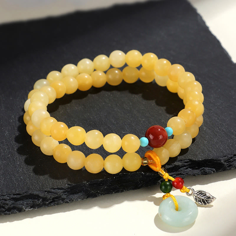 Buddha Stones Topaz Peace Buckle Double Wrap Design Wealth Bracelet - image 3