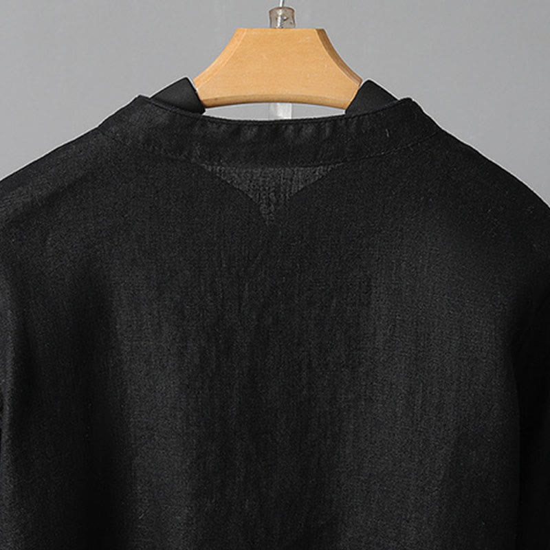 Buddha Stones Casual Women's Embroidery Long Sleeve Stand Collar Cotton Shirt - image 23