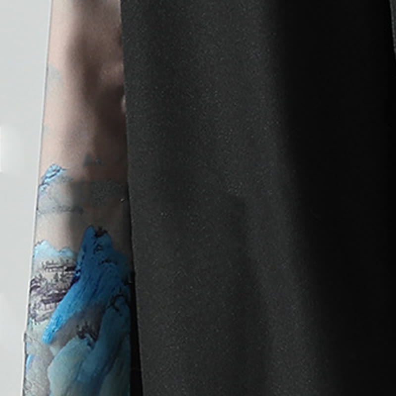 Buddha Stones Mountains Rivers Pattern Men's Wide Leg Pants With Pockets - image 10