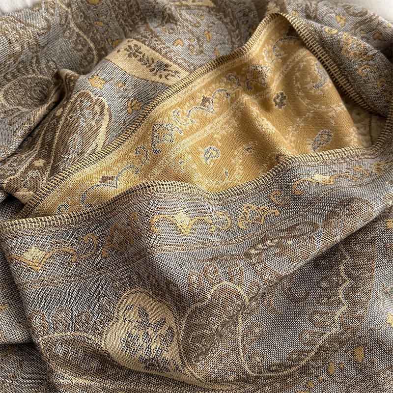 Buddha Stones Spring Floral Paisley Pattern Scarf Shawl With Tassels - image 15