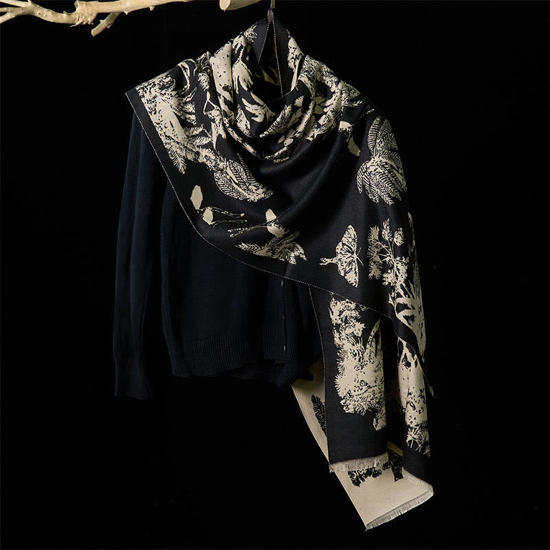 Buddha Stones Winter Coconut Tree Animals Pattern Tassel Cozy Scarf Shawl - image 7
