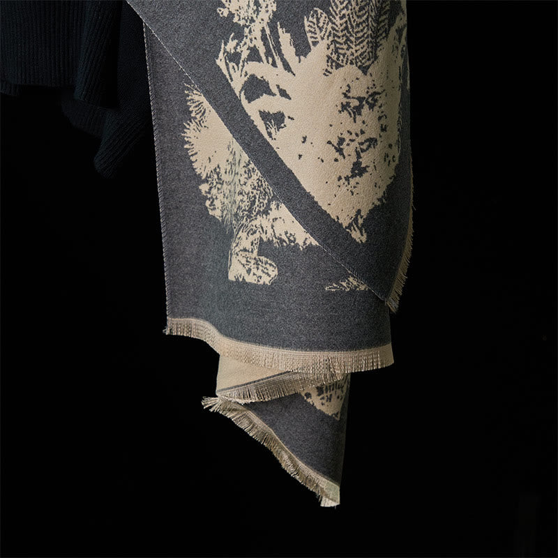 Buddha Stones Winter Coconut Tree Animals Pattern Tassel Cozy Scarf Shawl - image 23