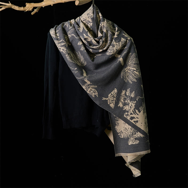 Buddha Stones Winter Coconut Tree Animals Pattern Tassel Cozy Scarf Shawl - image 19
