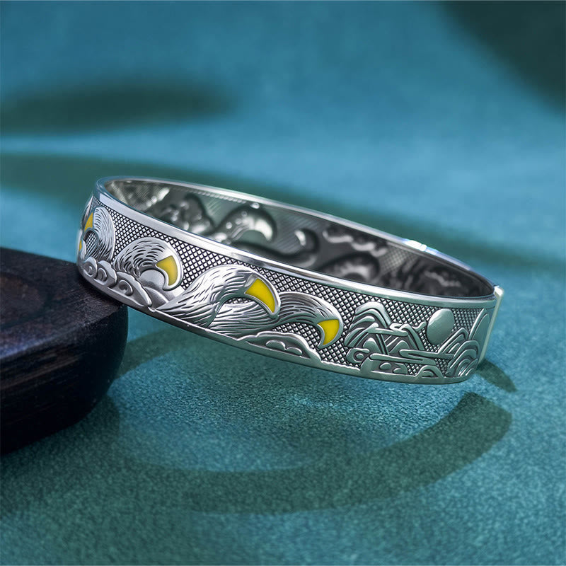 Buddha Stones Copper Nine Tailed Fox Protection Open Adjustable Bracelet Bangle - image 1