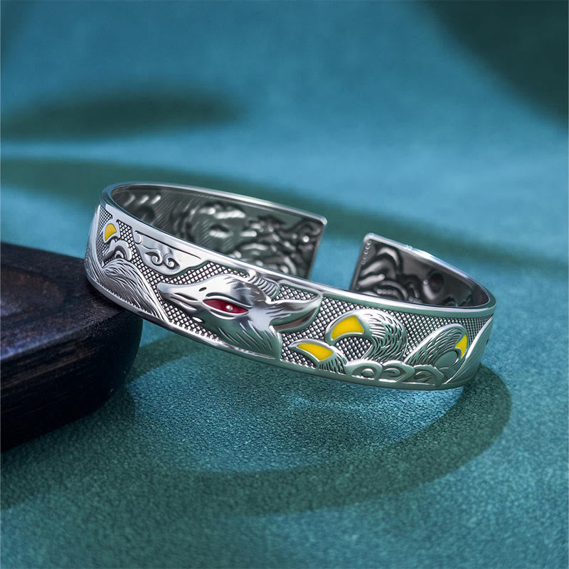 Buddha Stones Copper Nine Tailed Fox Protection Open Adjustable Bracelet Bangle - Nine Tailed Fox - image 0