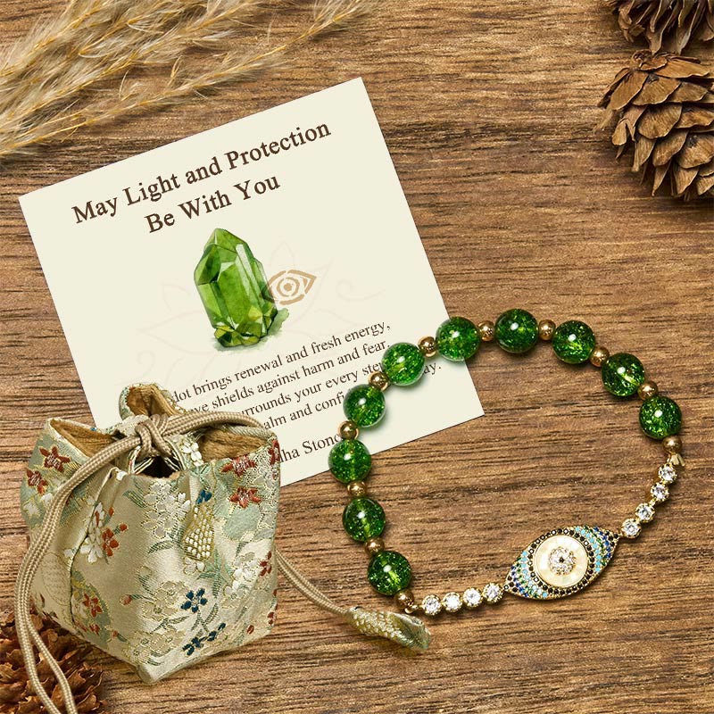 Buddha Stones "May Light and Protection Be With You" Peridot Bracelet Includes Gift Message Card - Peridot - Deluxe Gift Bag (+$12.59) - image 6