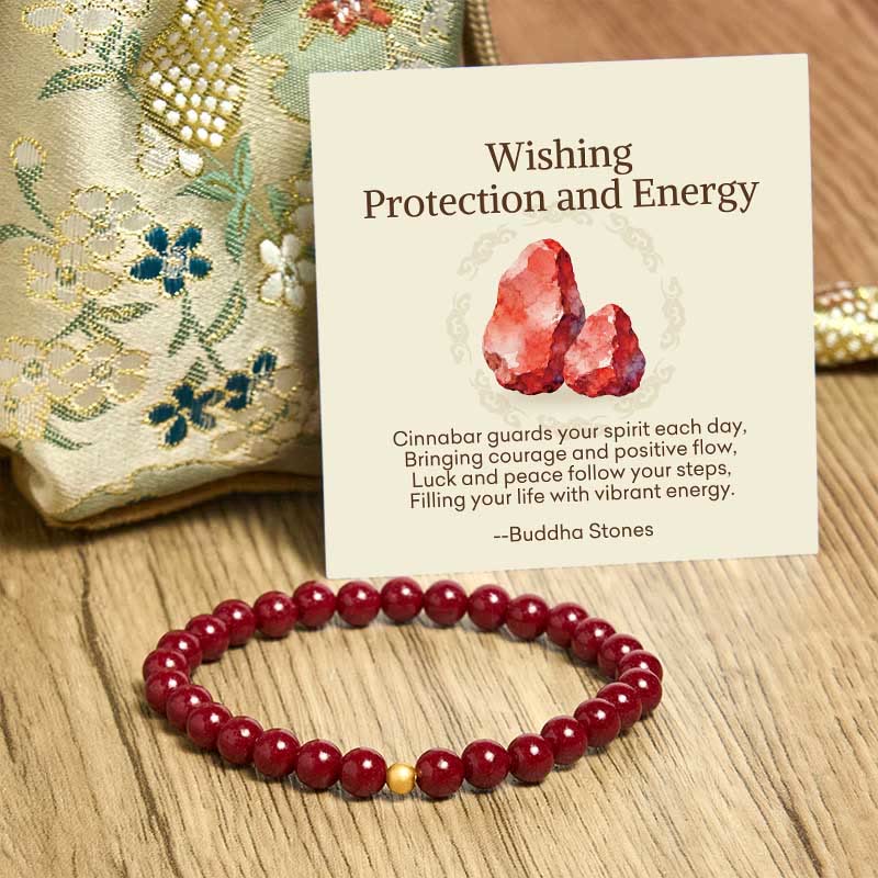 Buddha Stones "Wishing Protection and Energy" Cinnabar Bracelet Includes Gift Message Card - image 11