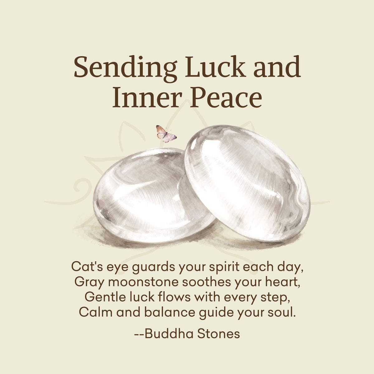Buddha Stones "Sending Luck and Inner Peace" Cat's Eye Butterfly Bracelet Includes Gift Message Card - image 2