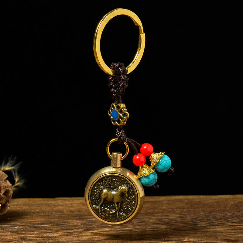 Buddha Stones "Hoping You Success and Good Luck" Year of the Horse Key Chain Includes Gift Message Card - image 1