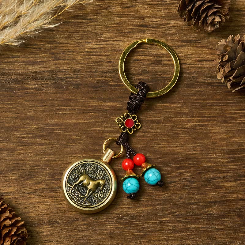 Buddha Stones "Hoping You Success and Good Luck" Year of the Horse Key Chain Includes Gift Message Card - image 4