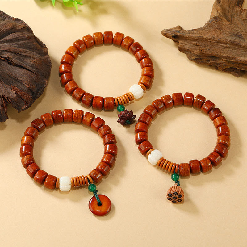 Buddha Stones Bone Beads Lotus Peace Buckle Design Enlightenment Bracelet - image 11