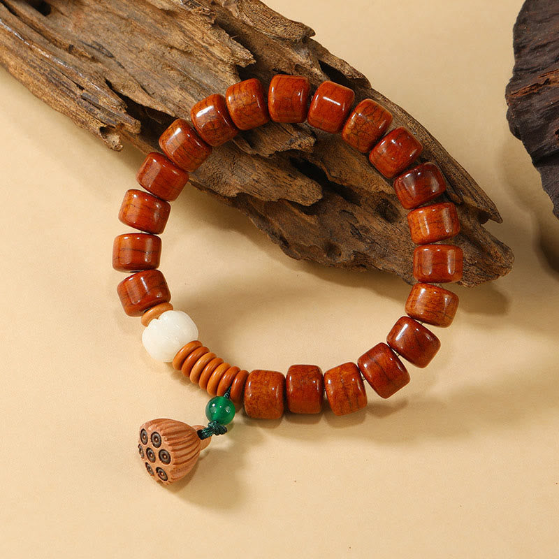 Buddha Stones Bone Beads Lotus Peace Buckle Design Enlightenment Bracelet - image 6