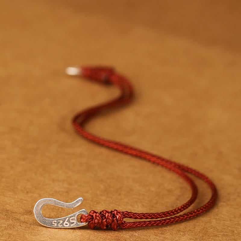 Buddha Stones 925 Sterling Silver Hook Design Red String Strength Colorful Bracelet - image 13