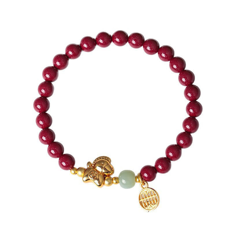 Buddha Stones Year Of The Horse Natural Cinnabar Hetian Jade Concentration Bracelet - image 12
