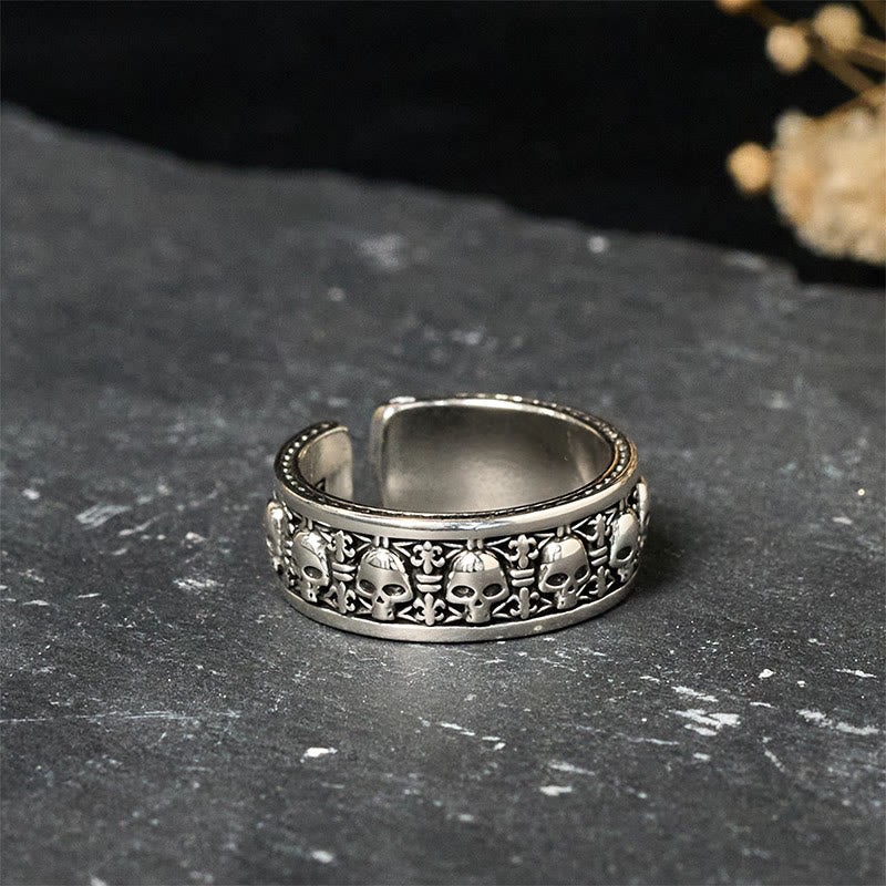 Buddha Stones The Lord Of The Corpse Forest Copper Skull New Beginning Ring - image 3
