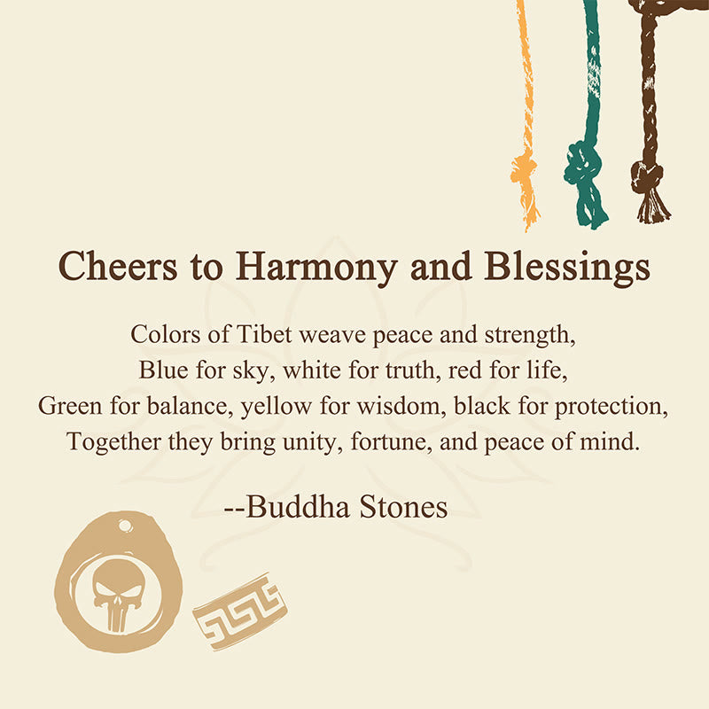 Buddha Stones "Cheers to Harmony and Blessings" Tibetan Rope Bracelet Includes Gift Message Card - image 2