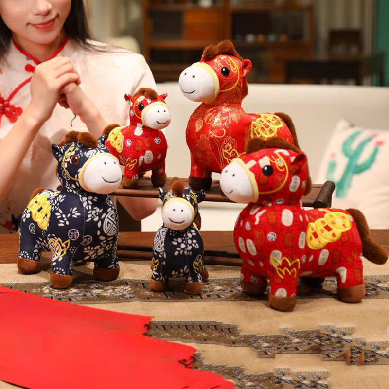 Buddha Stones Year of the Horse Copper Coins Plush Doll Home Decoration - image 19