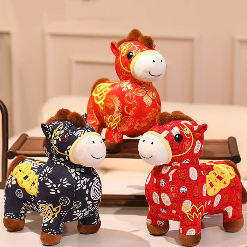 Buddha Stones Year of the Horse Copper Coins Plush Doll Home Decoration - image 15