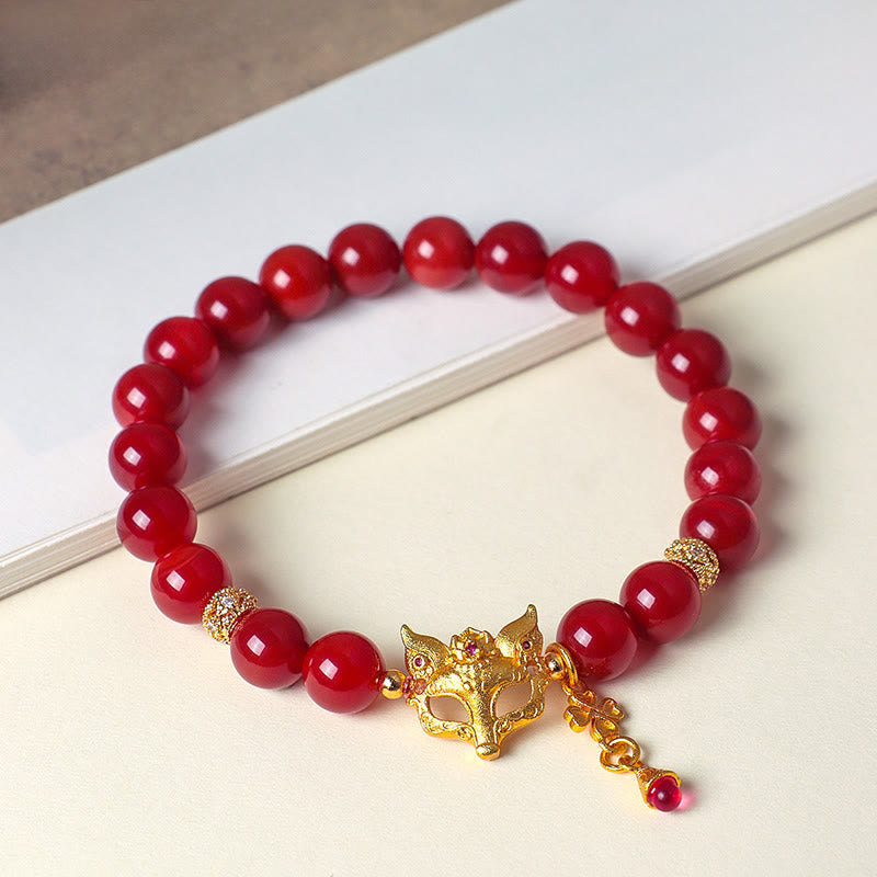 Buddha Stones Nine Tailed Fox South Red Agate Success Bracelet - image 2