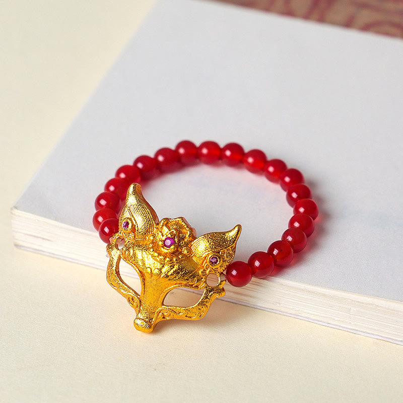 Buddha Stones Nine Tailed Fox South Red Agate Success Bracelet - image 11