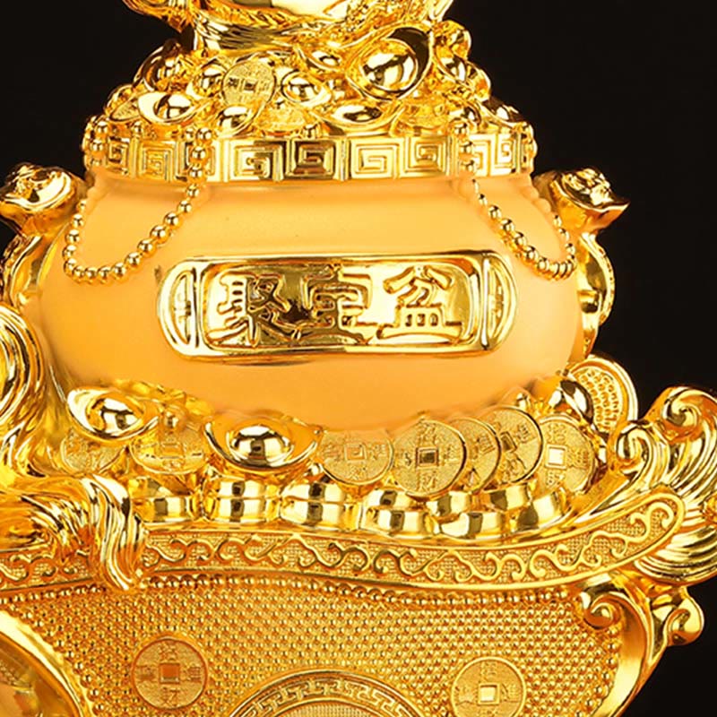 Buddha Stones "Good Fortune" Year of the Horse Treasure Bowl Ingots Wealth Resin Home Decoration - image 10