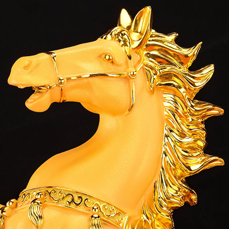 Buddha Stones "Good Fortune" Year of the Horse Treasure Bowl Ingots Wealth Resin Home Decoration - image 9