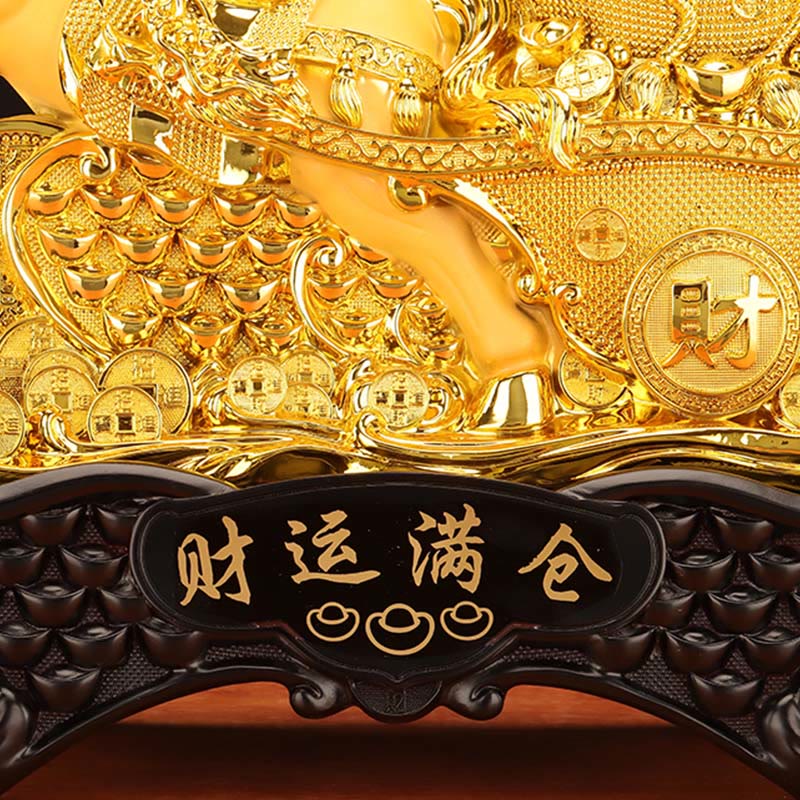 Buddha Stones "Good Fortune" Year of the Horse Treasure Bowl Ingots Wealth Resin Home Decoration - image 19