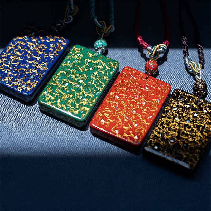 Buddha Stones Handcrafted Lacquer Craft Sandalwood Protection Pendant Necklace - image 24