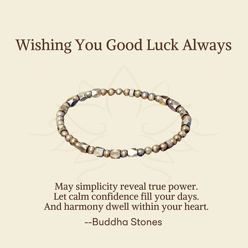 Buddha Stones "Wishing You Balance and Strength" Brass Beads Bracelet Includes Gift Message Card - image 2