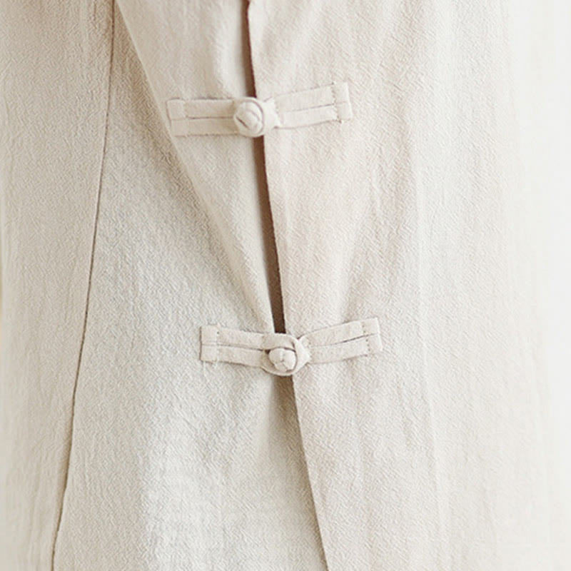Buddha Stones 2Pcs V-Neck Long Sleeve Shirt Wide Leg Pants Zen Meditation Women's Set - image 7