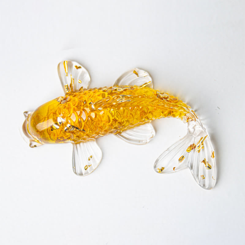 Buddha Stones Koi Fish Crystal Chip Epoxy Resin Luck Decoration - Citrine(60*40*20mm) - image 4