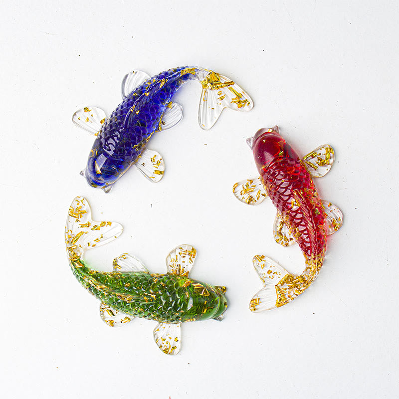 Buddha Stones Koi Fish Crystal Chip Epoxy Resin Luck Decoration - image 0