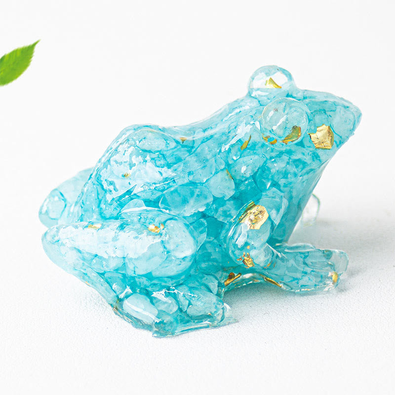 Buddha Stones Crystal Drip Resin Small Frog Passion Decoration Statue - image 32