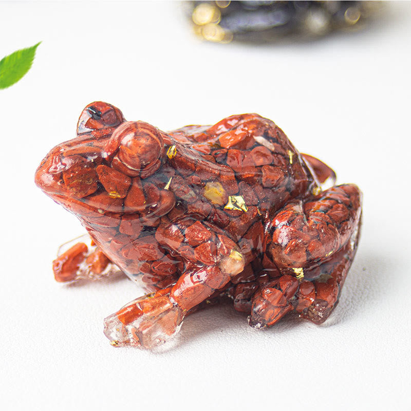 Buddha Stones Crystal Drip Resin Small Frog Passion Decoration Statue - image 4