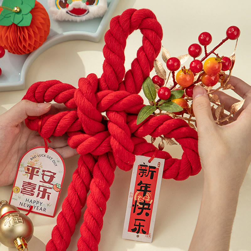 Buddha Stones Year of the Horse Dancing Lion Fu Character Chinese Knotting Fortune Decoration - image 7