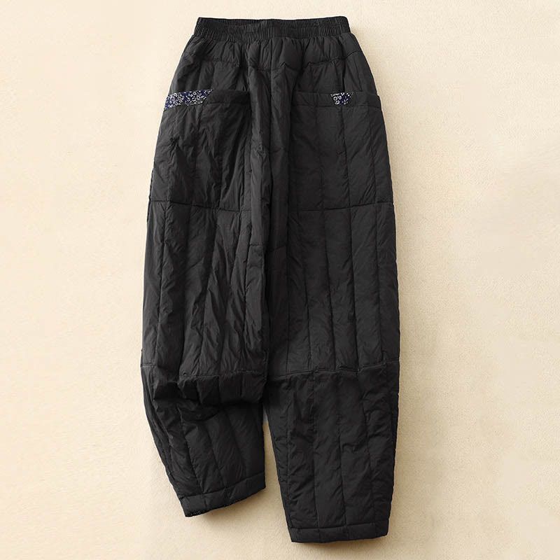 Buddha Stones Women's Winter Thermal Patchwork Pants With Pockets - Black - US8-10,UK/AU12-14,EU40-42 (2XL) - image 8