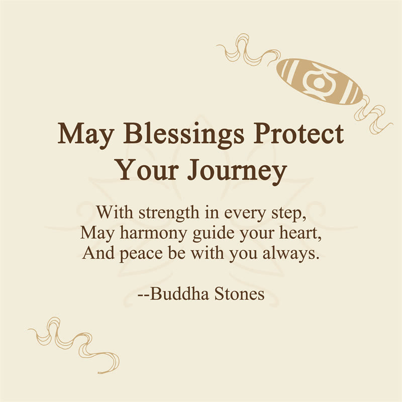 Buddha Stones "May Blessings Protect Your Journey" Dzi Bead Bracelet Includes Gift Message Card - image 2