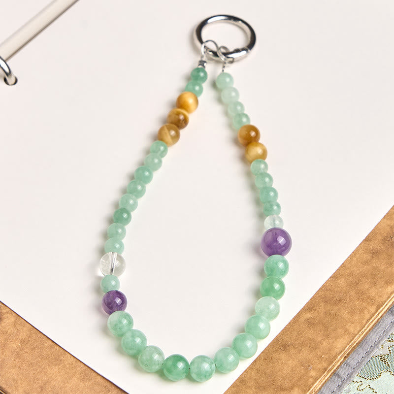 Buddha Stones Jade Beaded Prosperity Key Chain Phone Hanging Decoration - Jade(Abundance ♥ Luck) - image 0