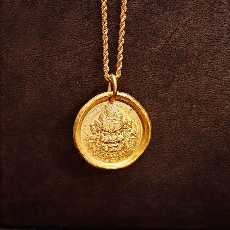 Buddha Stones 24k Gold Plated Brass Yellow Jambhala Prosperity Protection Chain Pendant Necklace - image 2