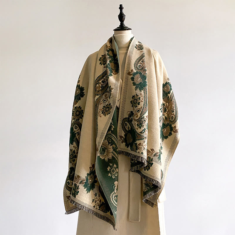 Buddha Stones Fall Cashew Flower Vines Pattern Warm Cozy Scarf Shawl - image 15
