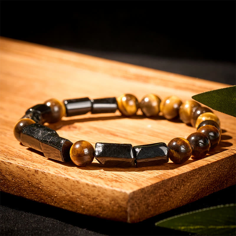 Buddha Stones Natural Black Tourmaline Tiger Eye Positive Bracelet - image 2