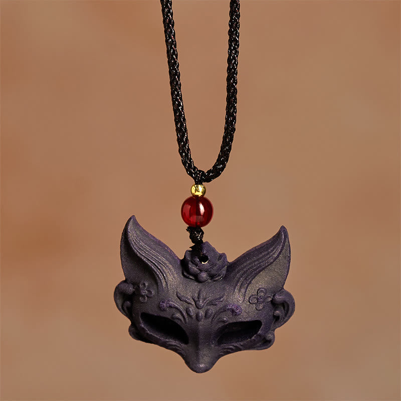 Buddha Stones Fox Mask Butterfly Taotie Peace Buckle Fortune Necklace Pendant - image 1